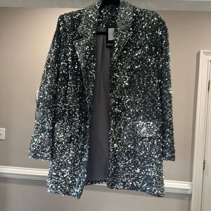 Nasty Gal velvet sequin blazer